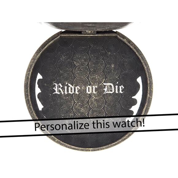 Tribal Chief Pocket Watch - Native American Art, Indian Motorcycle Gift Keepsake - Picture 8 of 9